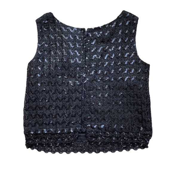 Vintage Black Sequin Sleeveless Cocktail Top - Picture 4 of 6